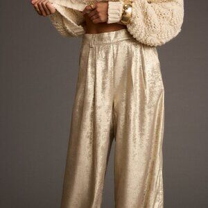 12th Tribe Waldorf Gold Shimmer Trousers Size XS